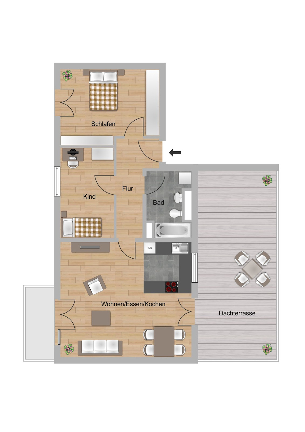 Grundriss Typ 3-K1