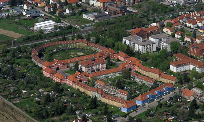 Blick auf die Gartenstadt „Am schmalen Rain“