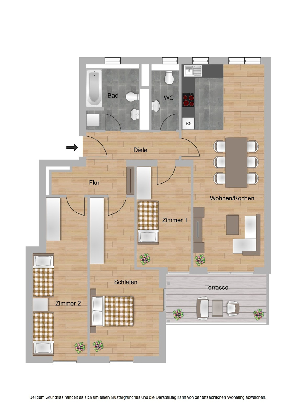 Haus C Typ 6, 4 Zimmer, 100,17m²