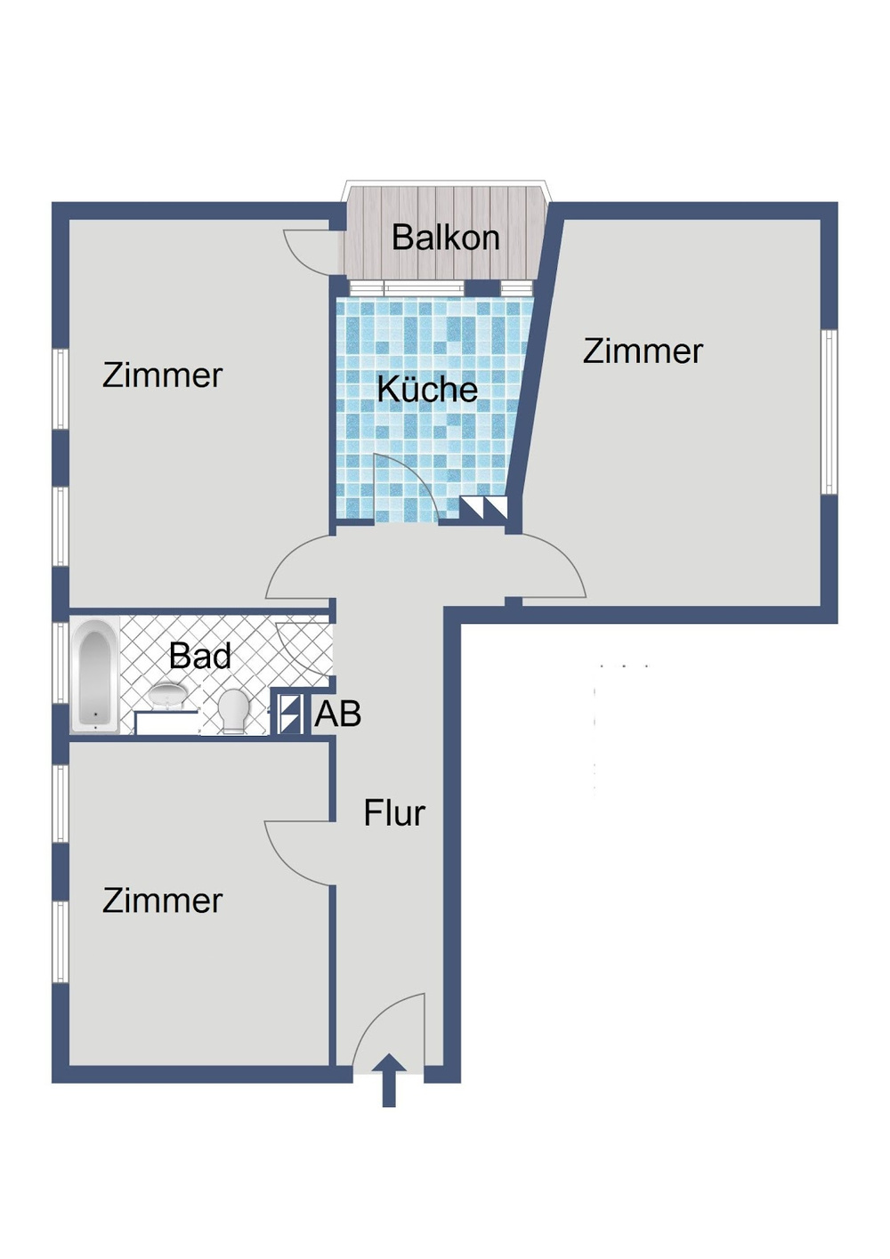 Kassel, Weißer Hof 2 Grundriss EG linke Whng