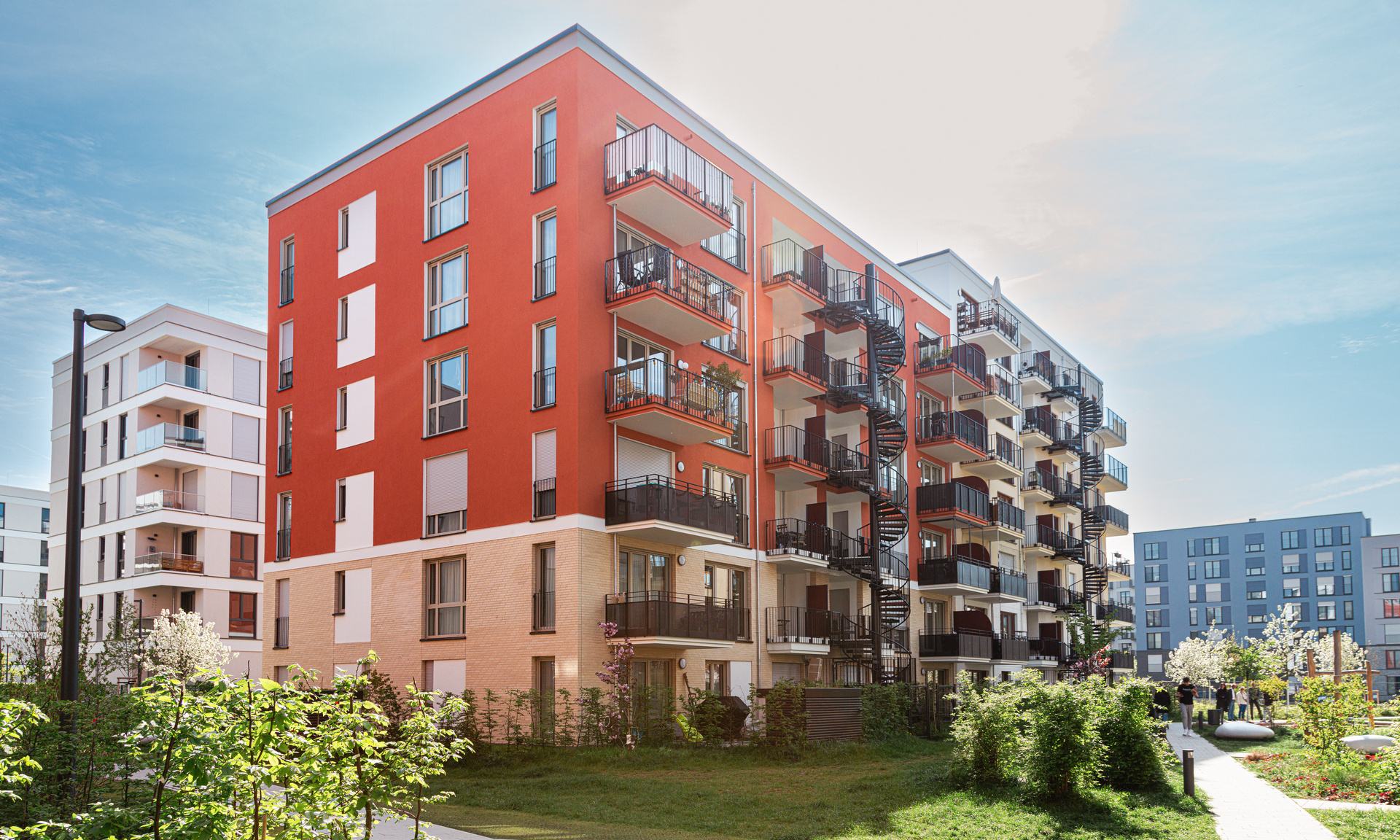 Außenansicht Gebäude Schönhof-Viertel in Frankfurt-Bockenheim der NHW