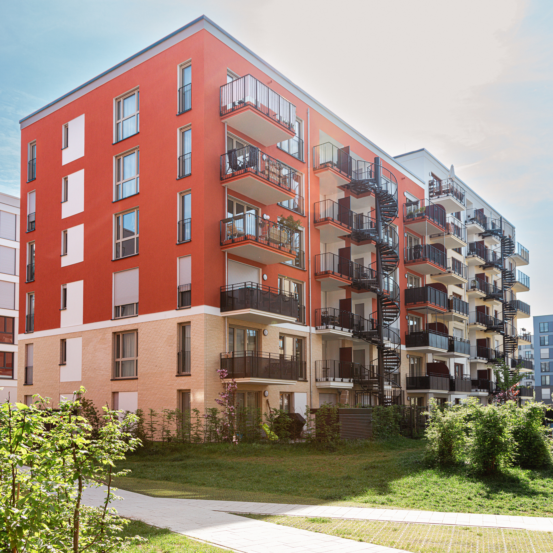 Außenansicht Gebäude Schönhof-Viertel in Frankfurt-Bockenheim der NHW