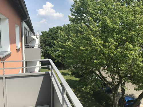Gemütliche Wohnung mit Balkon – Renovierungsbedarf bei Boden und Tapeten