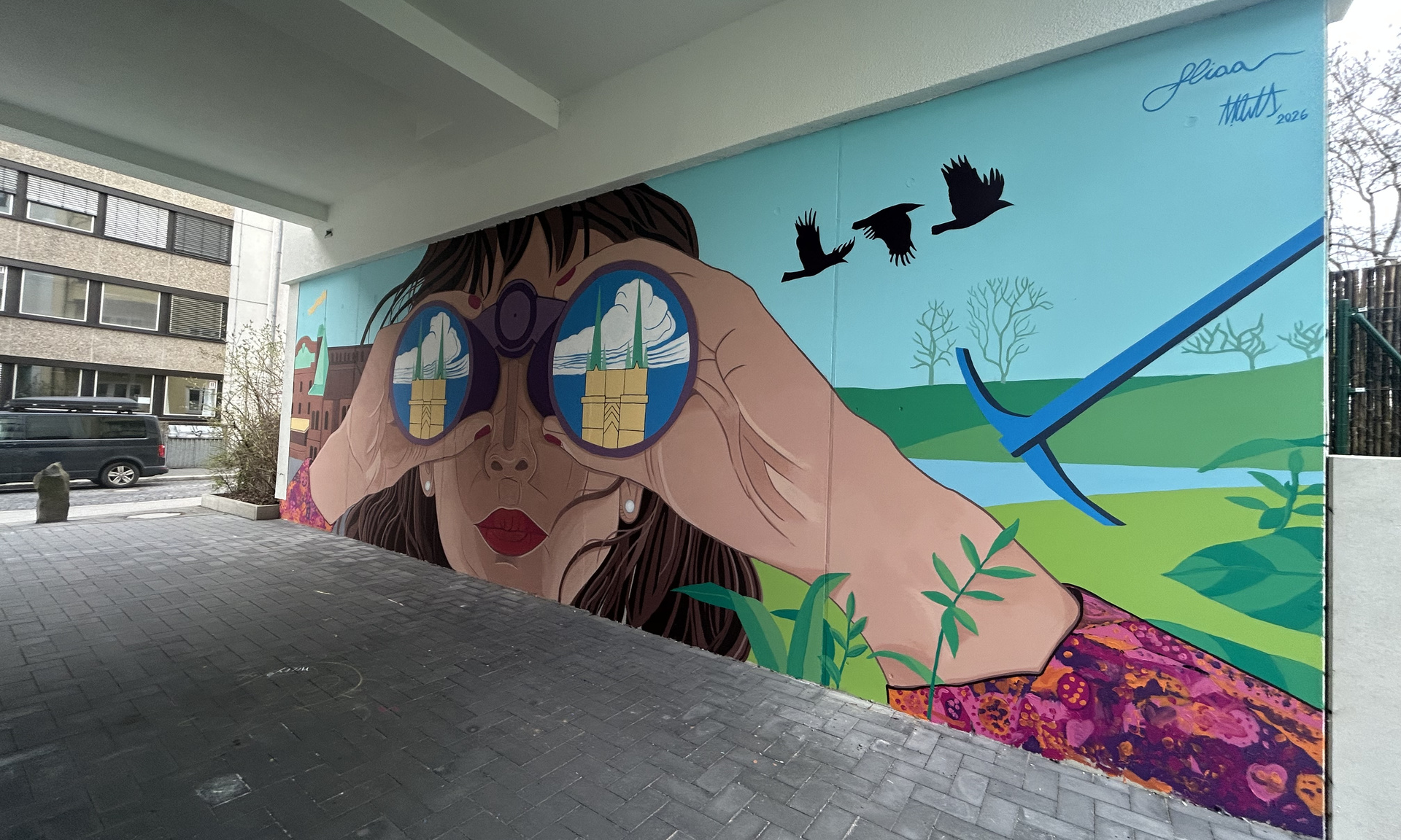 Wandgemälde im Martini Quartier in Kassel