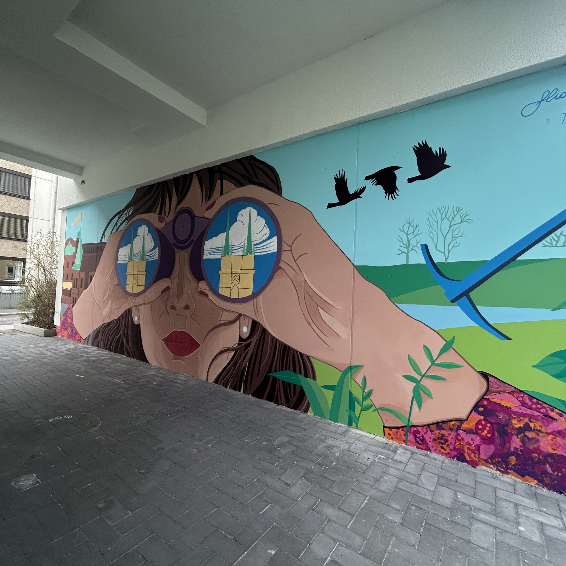 Wandgemälde im Martini Quartier in Kassel