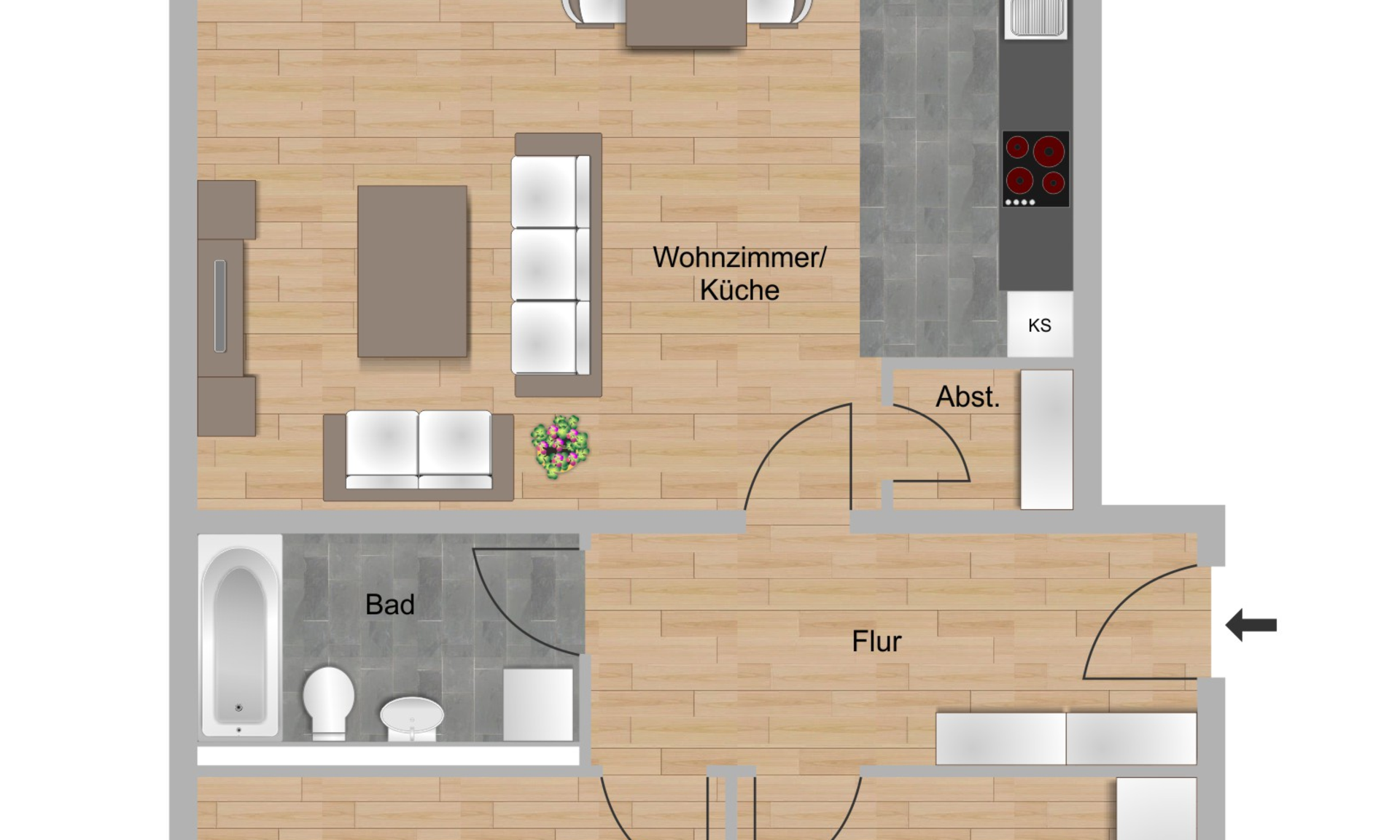 3-Zimmer-Wohnung ca. 85,37 m²