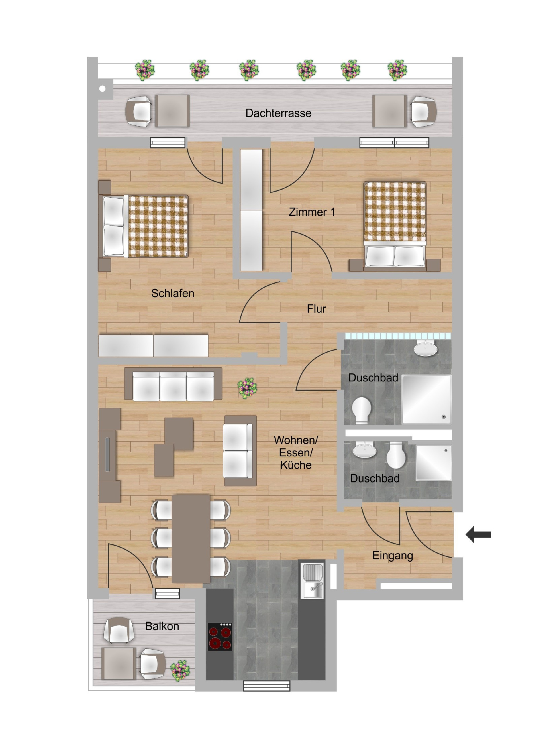3-Zimmer-Wohnung ca. 84,44 m²
