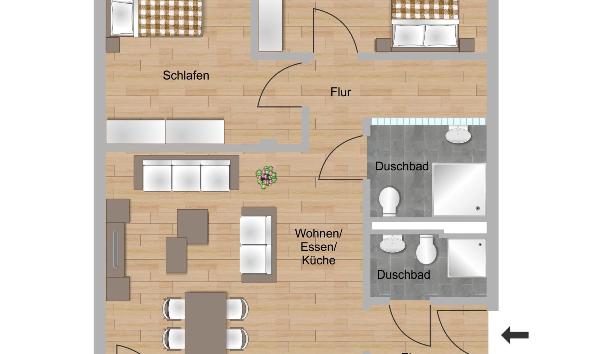 2-Zimmer-Wohnung ca. 84,44 m²
