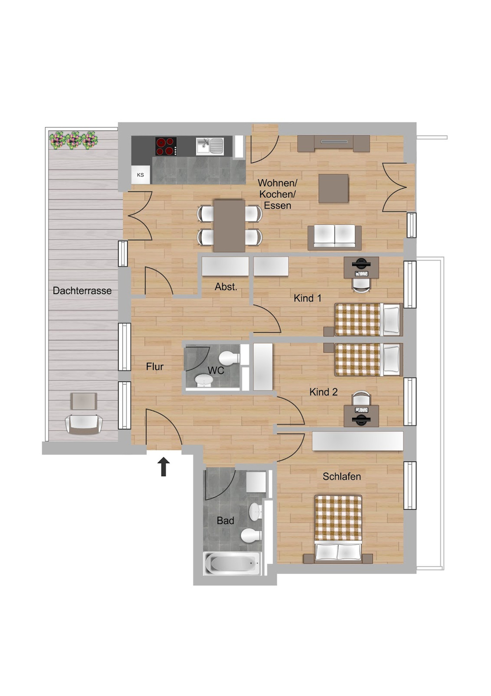 Grundriss 4xH