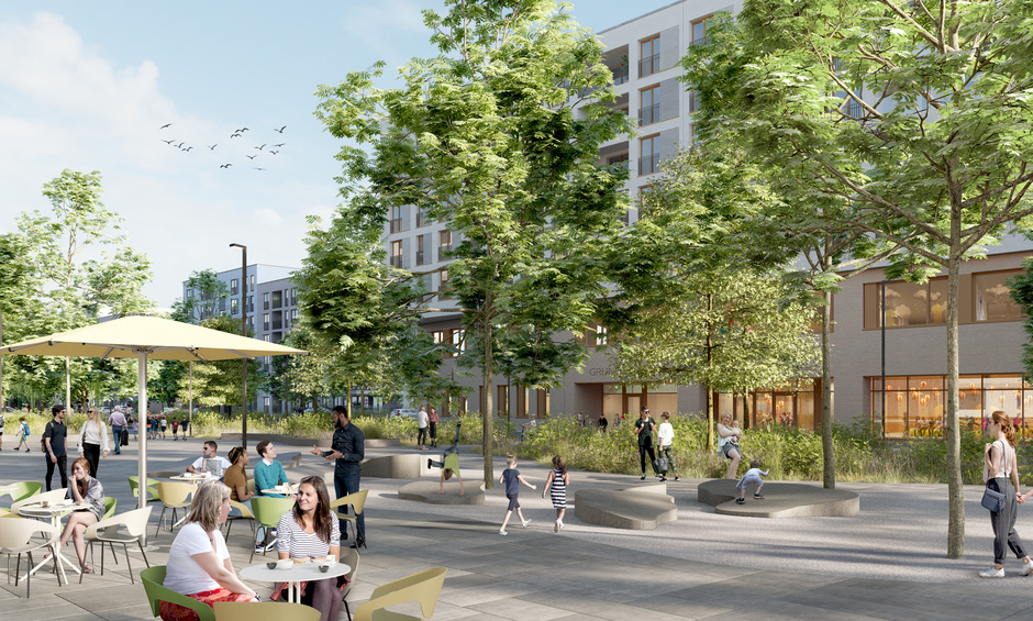 Visualisierung Neubau Schönhof-Viertel