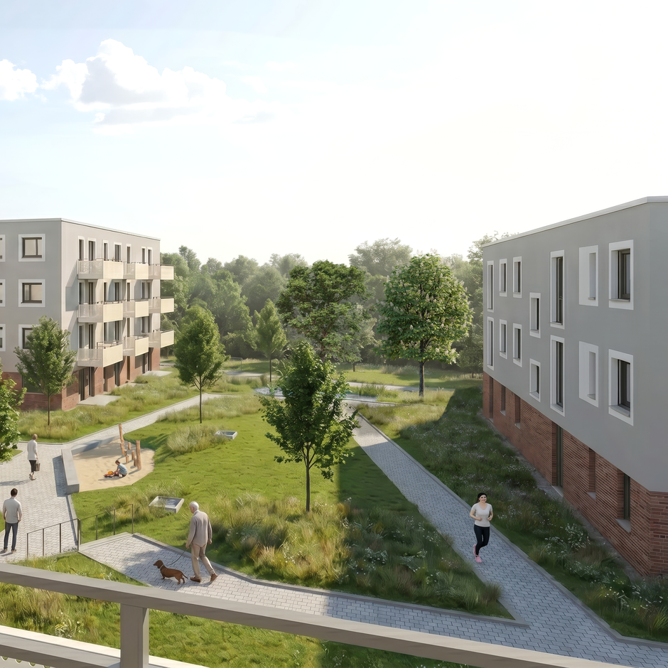 Visualisierung Waidesgrund Häuseransicht Innenhof