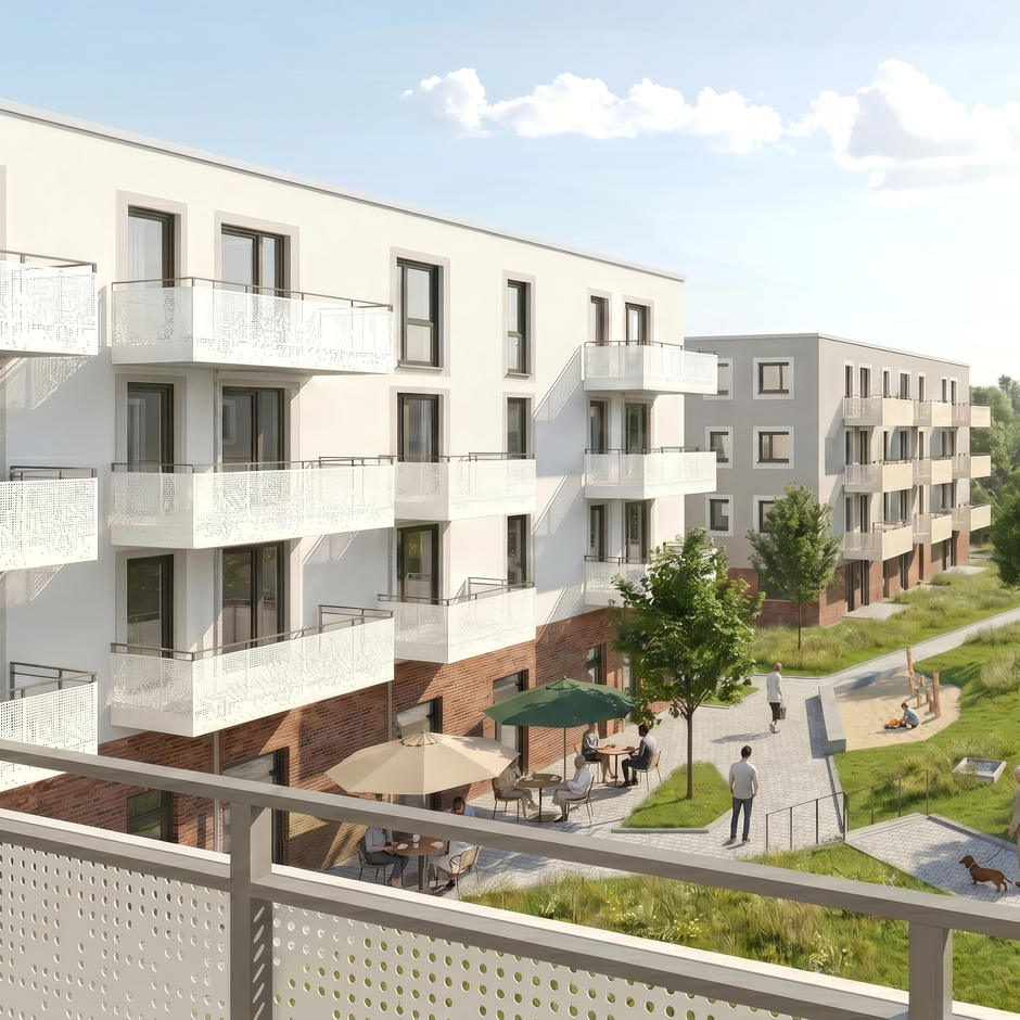 Visualisierung Waidesgrund Häuseransicht Innenhof