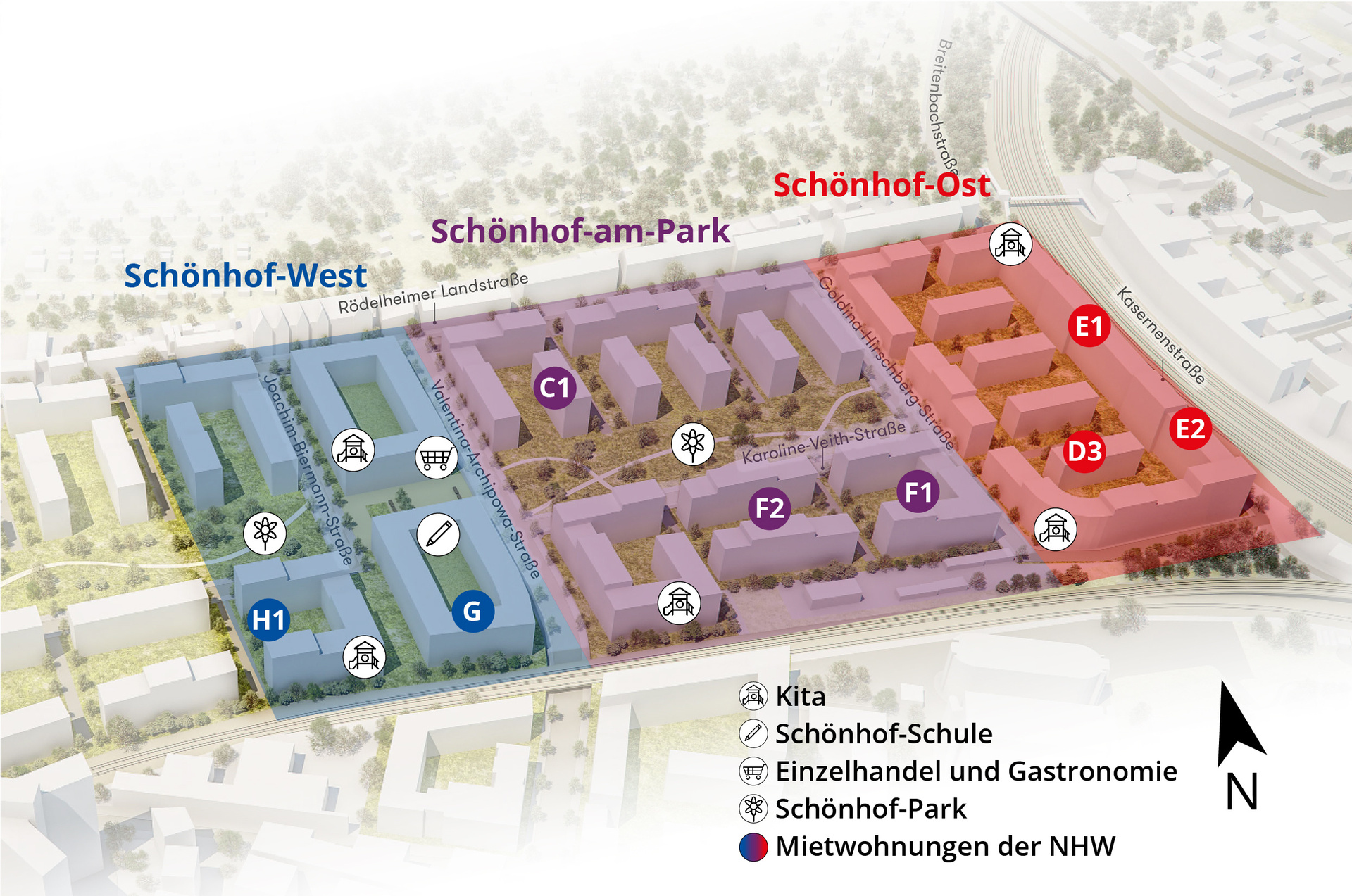 Lageplan Schönhof-Viertel