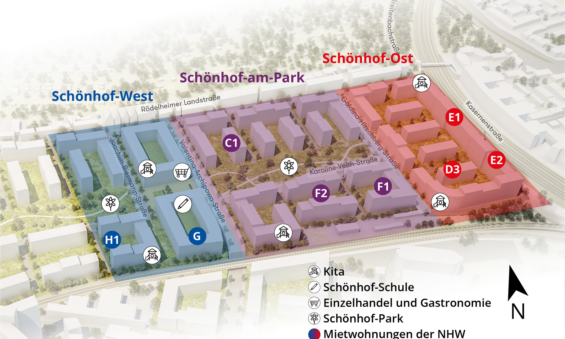 Lageplan Schönhof-Viertel