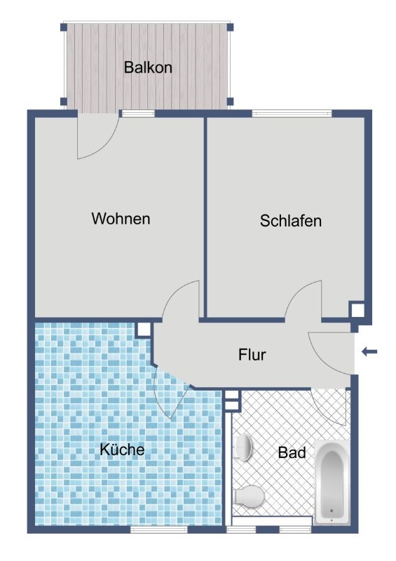 Komfortable 2-Zimmer-Wohnung mit Balkon in Bad Hersfeld-Hohe Luft - Photo 1