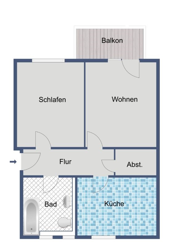 2 Zimmer Wohnung mit Balkon und Keller in Bad Hersfeld Hohe Luft - Foto 1