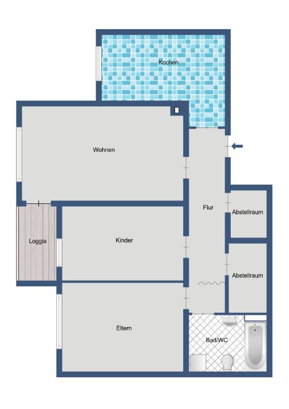 Freundliche 3-Zimmer-Wohnung mit Balkon in Fulda-Aschenberg - Foto 1