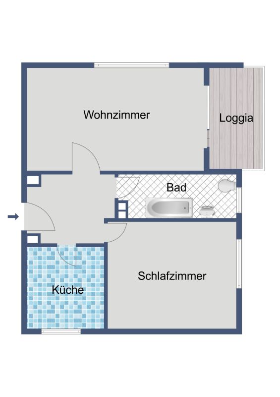 Komfortable 2-Zimmer-Wohnung mit Balkon im 3. Obergeschoss - Photo 1