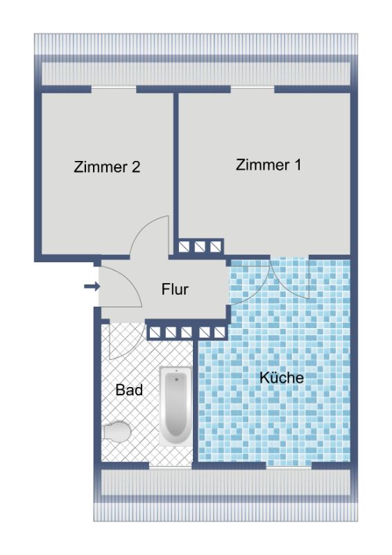 Kompakte 2-Zimmer-Dachgeschosswohnung in Kassel-Bettenhausen - Foto 1