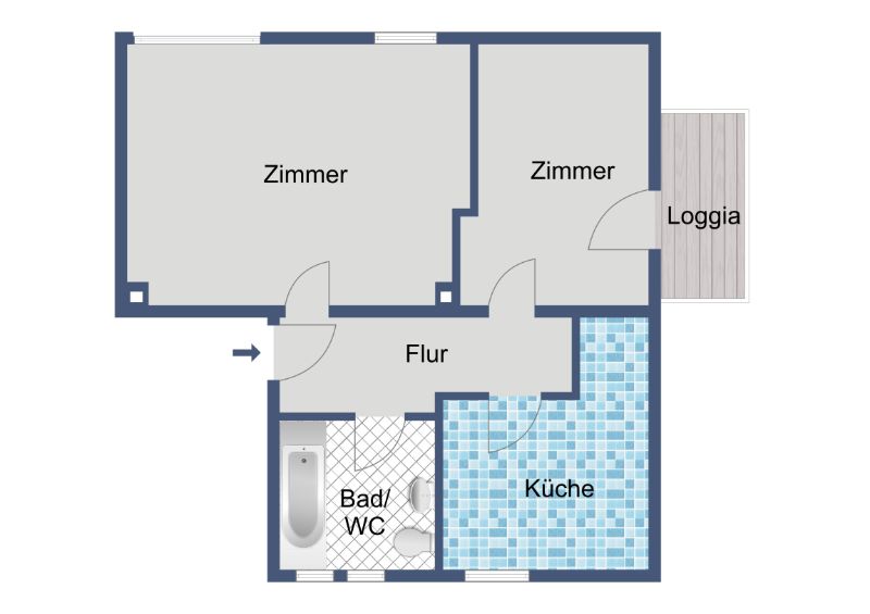 Helle 2-Zimmer-Mietwohnung in Kassel-Oberzwehren! - Photo 3