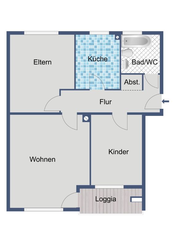 Komfortable 3-Zimmer-Wohnung mit Balkon! - Photo 1