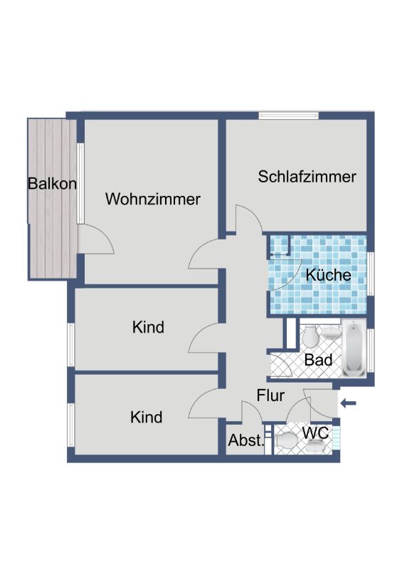 Großzügige 4 Zimmer Etagenwohnung mit viel Stauraum in Marburg Richtsberg - Foto 1