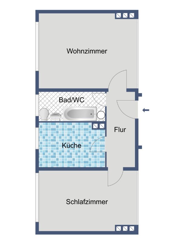 Gepflegte 2-Zimmer-Wohnung in Frankfurt Höchst - Photo 2