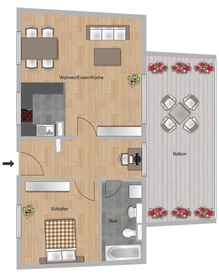 Moderne 2-Zimmer-Dachgeschosswohnung mit Balkon und Aufzug - Photo 1