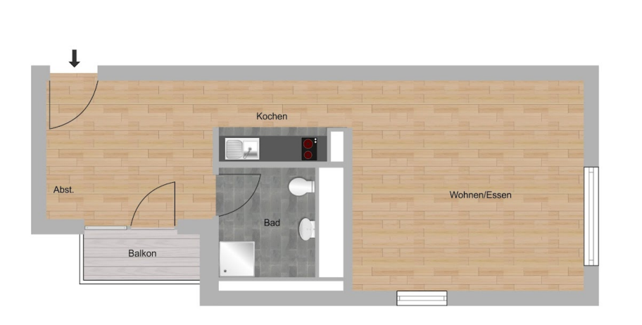 1-Zimmer-Wohnung in Frankfurt-Sachsenhausen mit Balkon und Aufzug - Photo 1