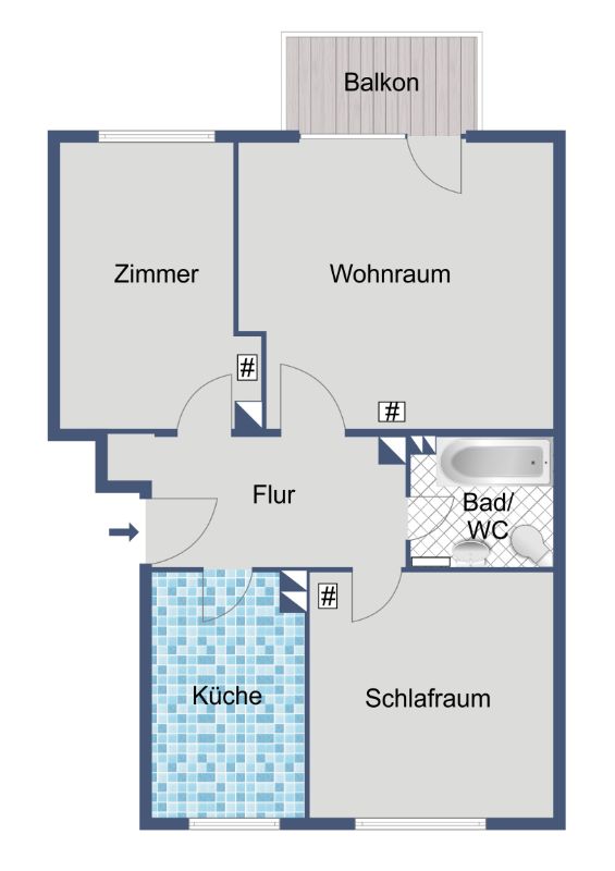 Praktisch geschnittene 3-Zimmer-Wohnung im Erdgeschoss - Photo 3