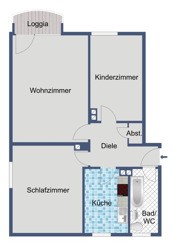 Familienwohnung mit Balkon sucht Nachmieter! - Foto 2