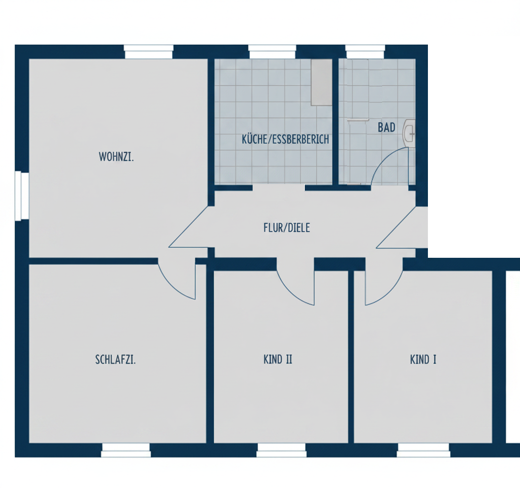 WBS-Wohnung in Rüsselsheim-Böllensee mit 4 Zimmern und Keller - Photo 1