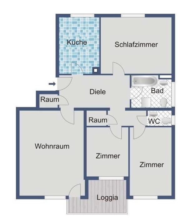 Familienfreundliche 4-Zimmer-Wohnung in der 1. Etage mit Balkon und Gäste-WC - Foto 1