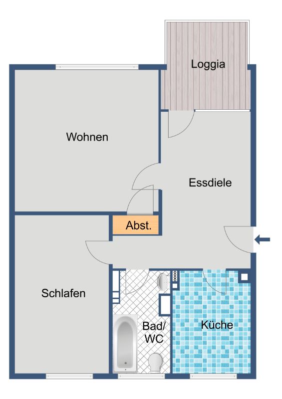 2-Zimmer-Wohnung im 1. Obergeschoss in Schwalbach - Photo 1
