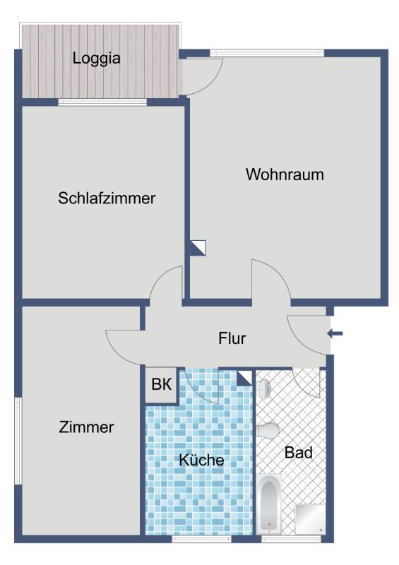 Praktische 3-Zimmer-Wohnung im 3. Obergeschoss mit Keller in Wiesbaden - Erbenheim - Photo 1