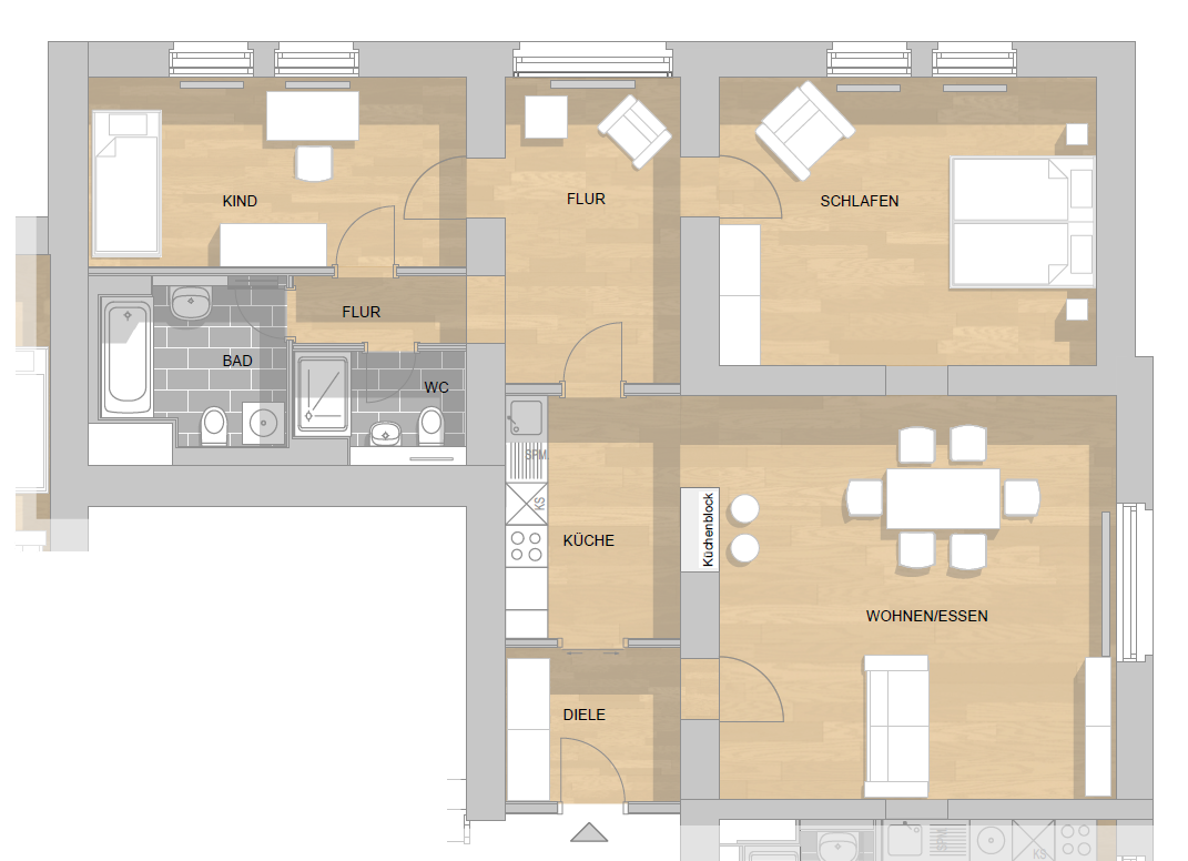Modernisierte Wohnung mit 106 m² und Altbaucharme - Photo 2